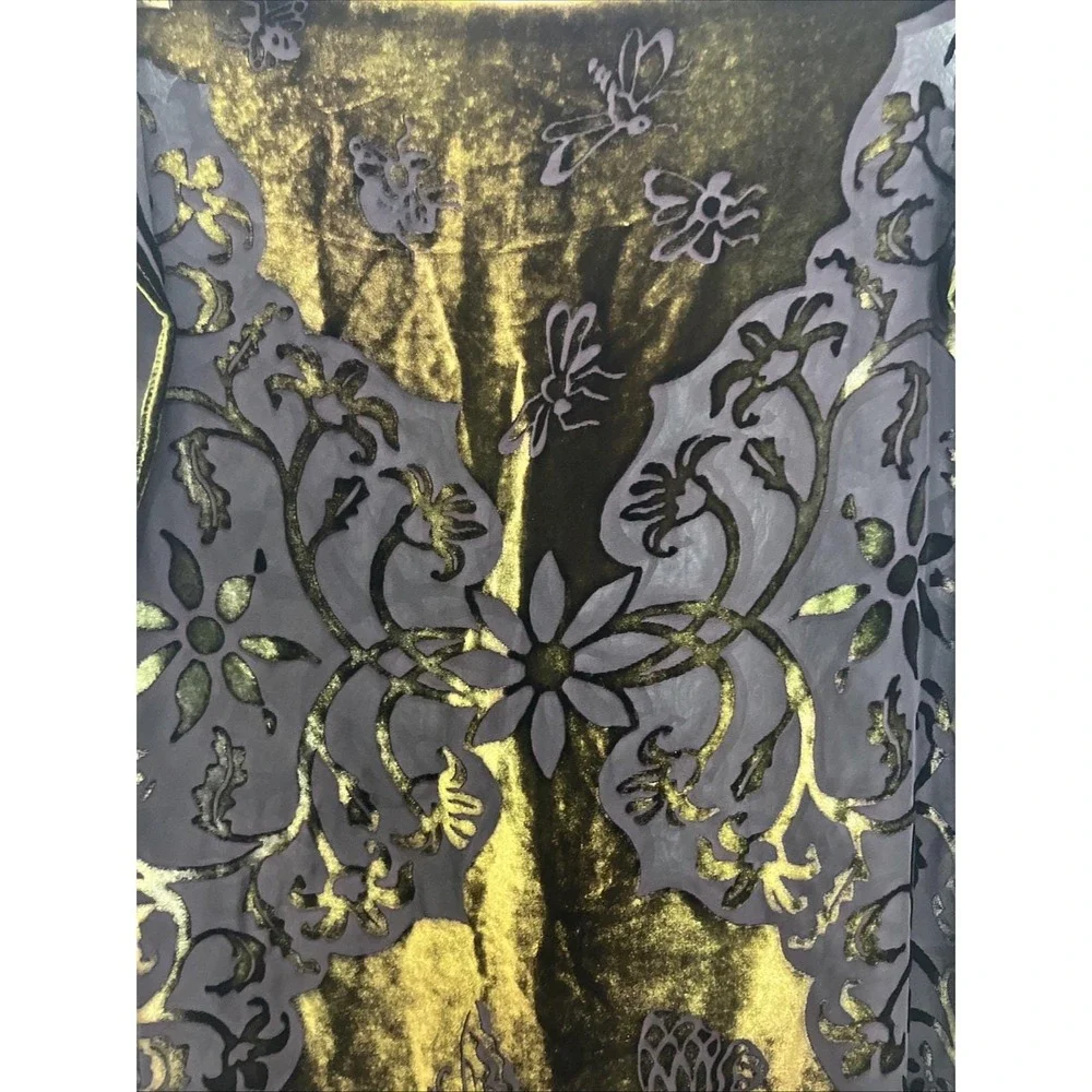 Kevin O'Brien‎ Studio Scarf Wrap Womens OS Green Burnout Silk Velvet Butterfly
